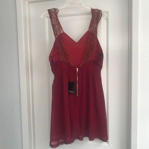 Maroon/red open back dress